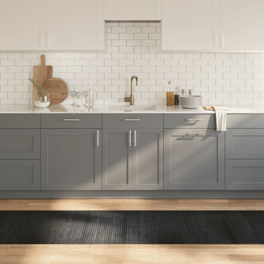 vidaXL Vloerkleed rechthoekig 70x300 cm bamboe grijs afbeelding 1