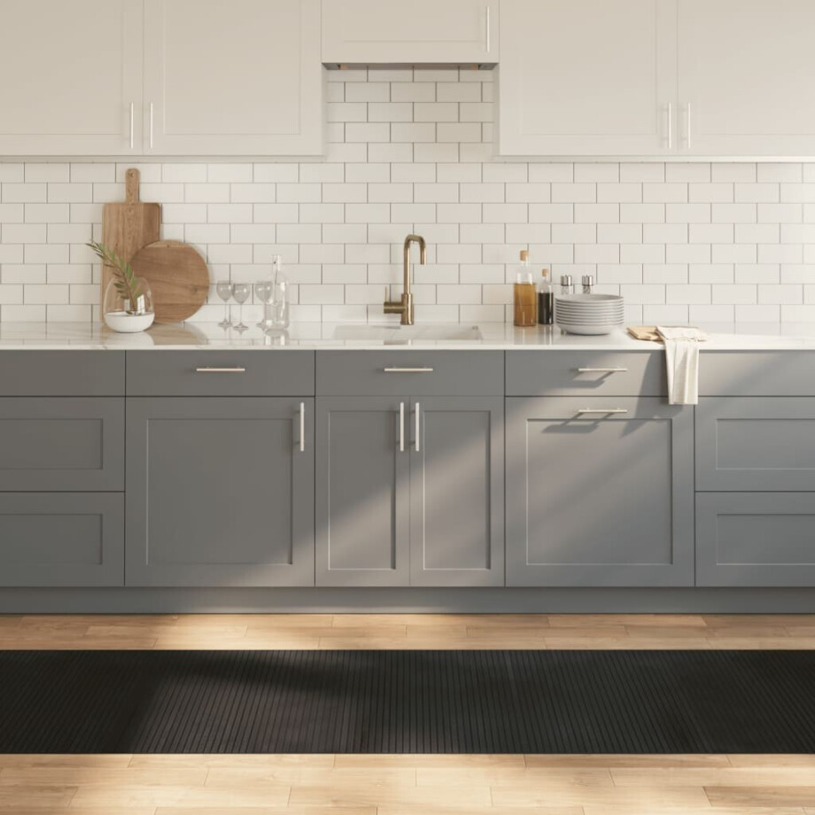 vidaXL Vloerkleed rechthoekig 70x500 cm bamboe zwart afbeelding 1