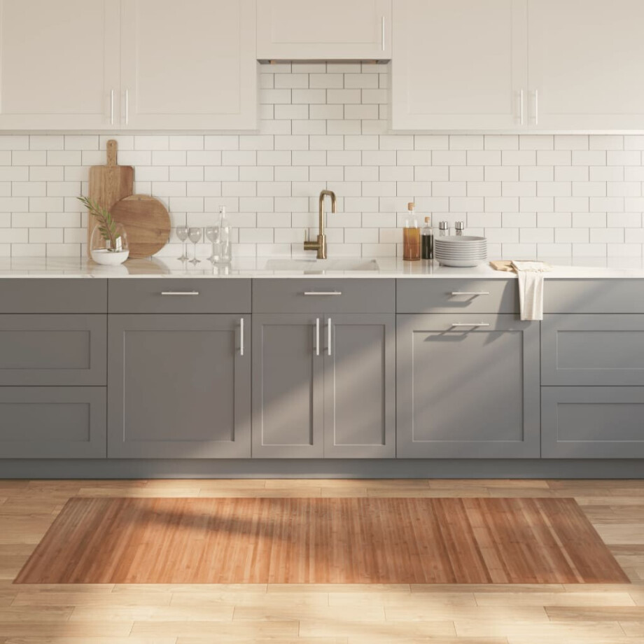 vidaXL Vloerkleed rechthoekig 80x200 cm bamboe naturel afbeelding 1