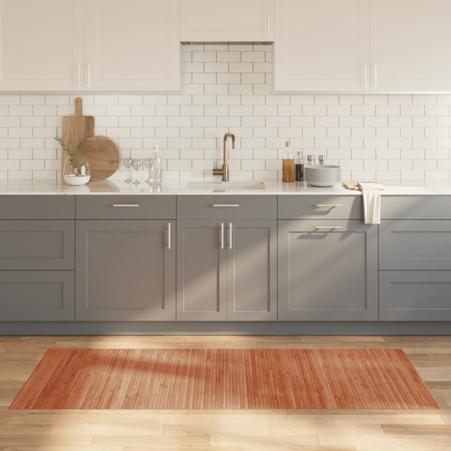 vidaXL Vloerkleed rechthoekig 80x200 cm bamboe bruin afbeelding 1