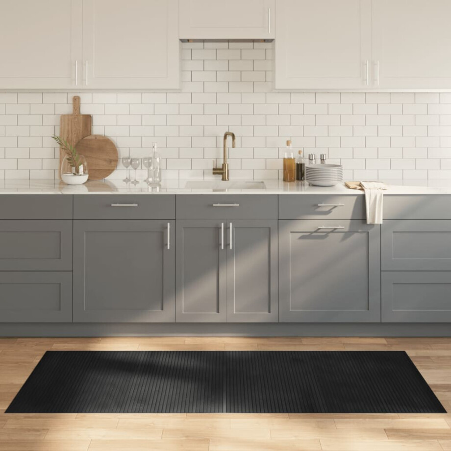 vidaXL Vloerkleed rechthoekig 80x200 cm bamboe grijs afbeelding 1