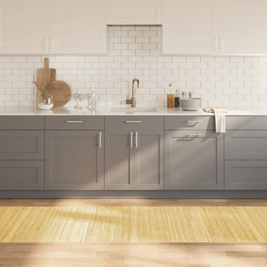 vidaXL Vloerkleed rechthoekig 80x300 cm bamboe lichtnaturel afbeelding 1