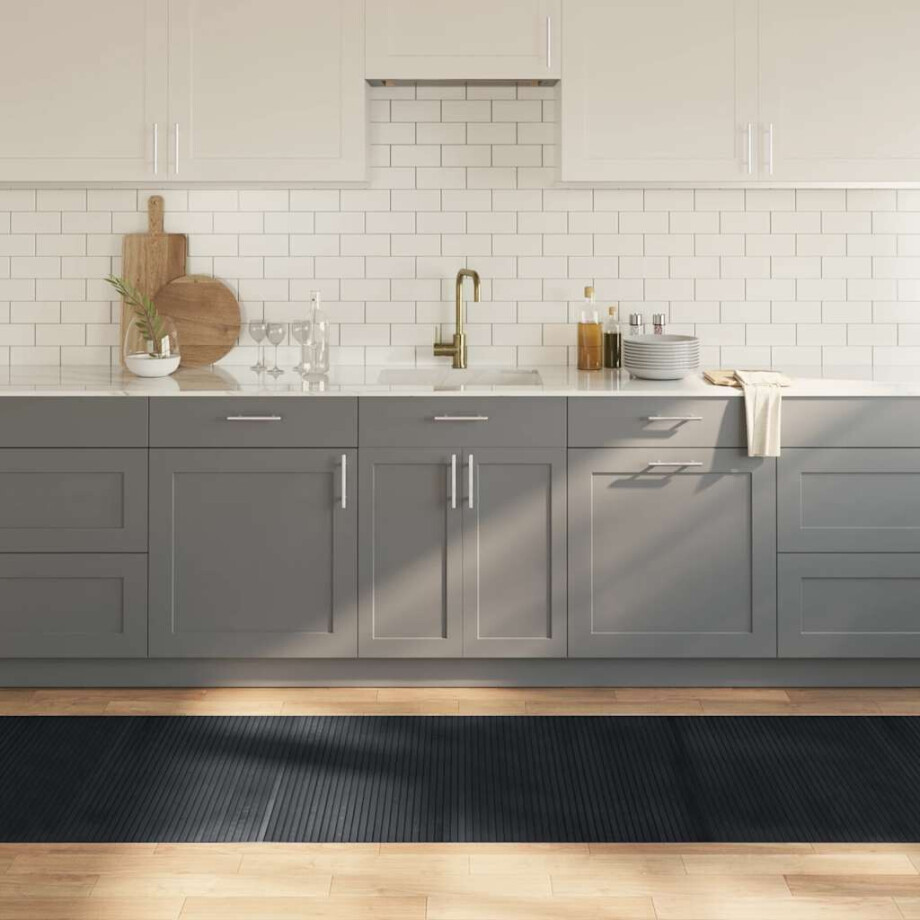 vidaXL Vloerkleed rechthoekig 80x400 cm bamboe zwart vidaXL Vloerkleed rechthoekig 80x400 cm bamboe zwart afbeelding 1