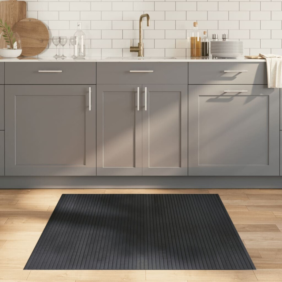 vidaXL Vloerkleed rechthoekig 100x100 cm bamboe grijs afbeelding 1