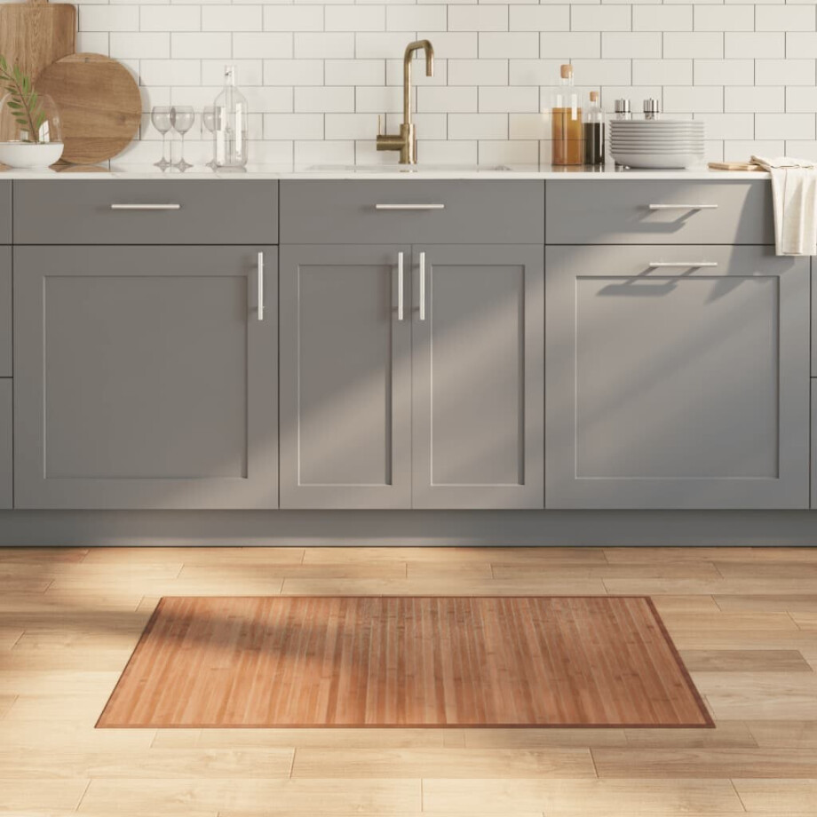 vidaXL Vloerkleed rechthoekig 60x100 cm bamboe naturel afbeelding 1