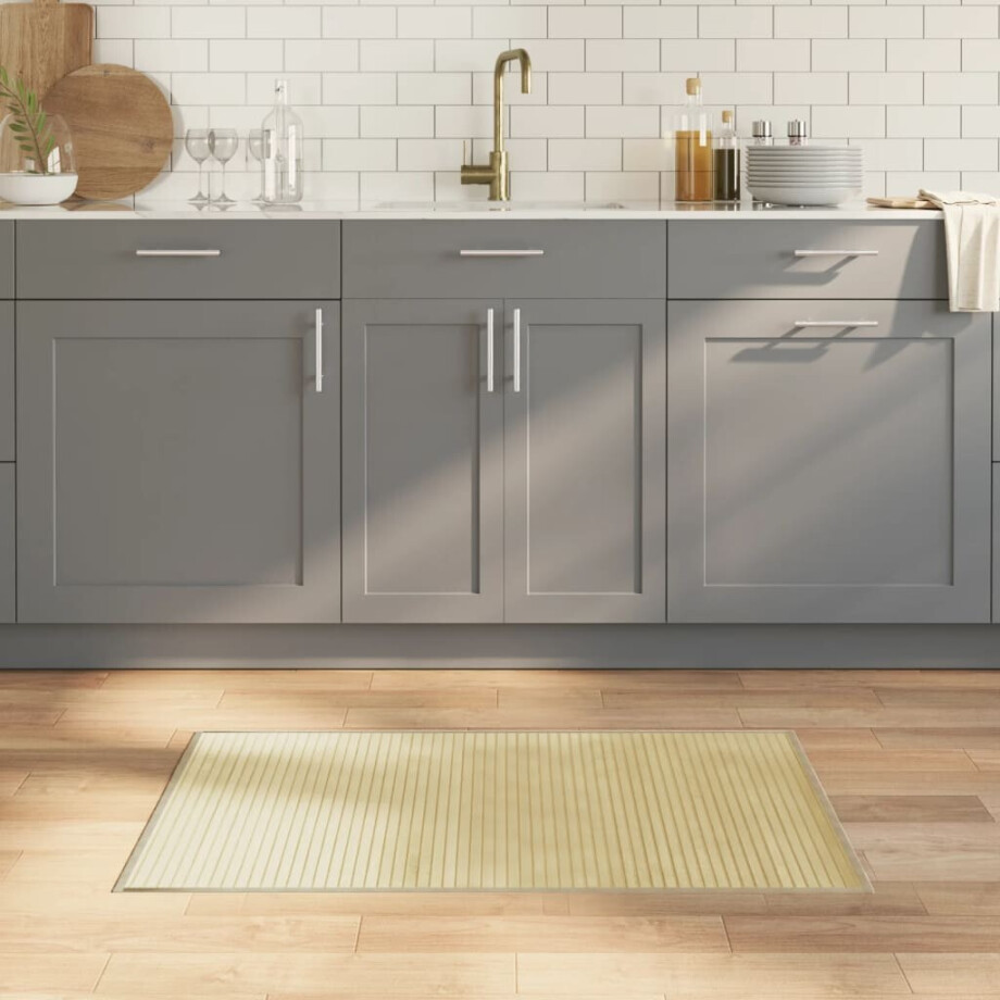 vidaXL Vloerkleed rechthoekig 60x100 cm bamboe lichtnaturel afbeelding 1