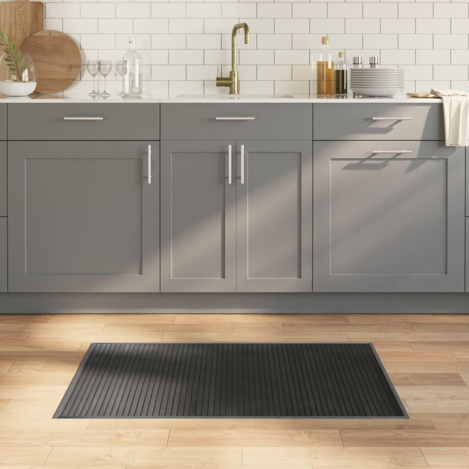 vidaXL Vloerkleed rechthoekig 60x100 cm bamboe grijs afbeelding 1