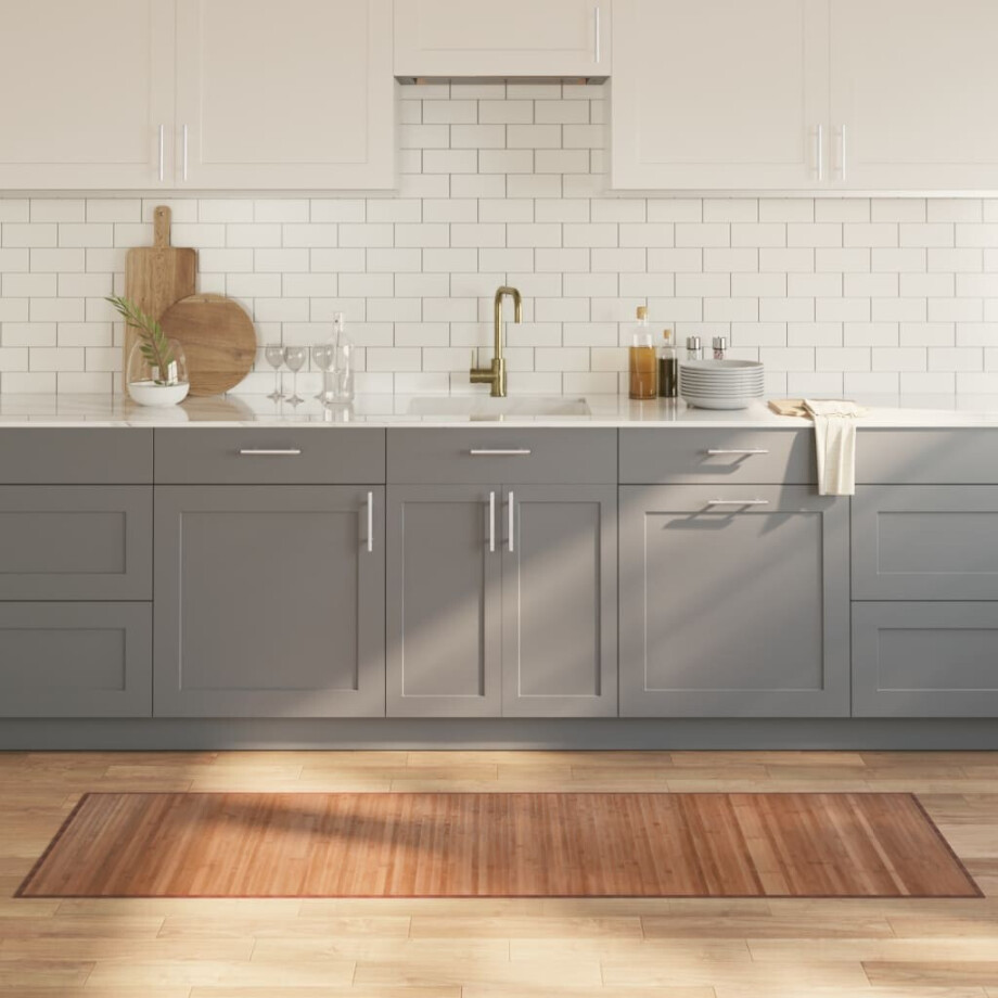 vidaXL Vloerkleed rechthoekig 60x200 cm bamboe naturel afbeelding 1