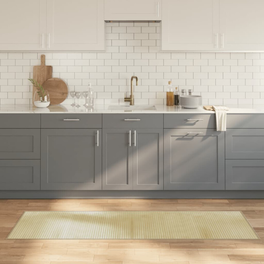 vidaXL Vloerkleed rechthoekig 60x200 cm bamboe lichtnaturel afbeelding 1