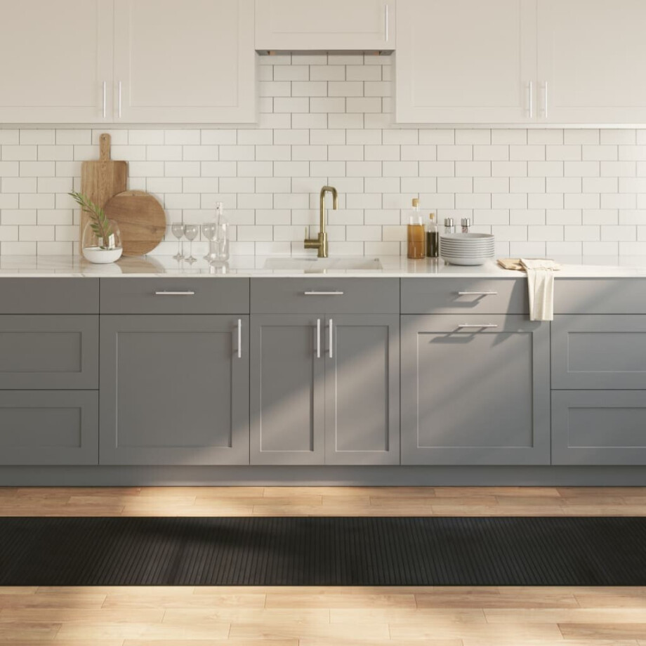 vidaXL Vloerkleed rechthoekig 60x300 cm bamboe zwart afbeelding 1
