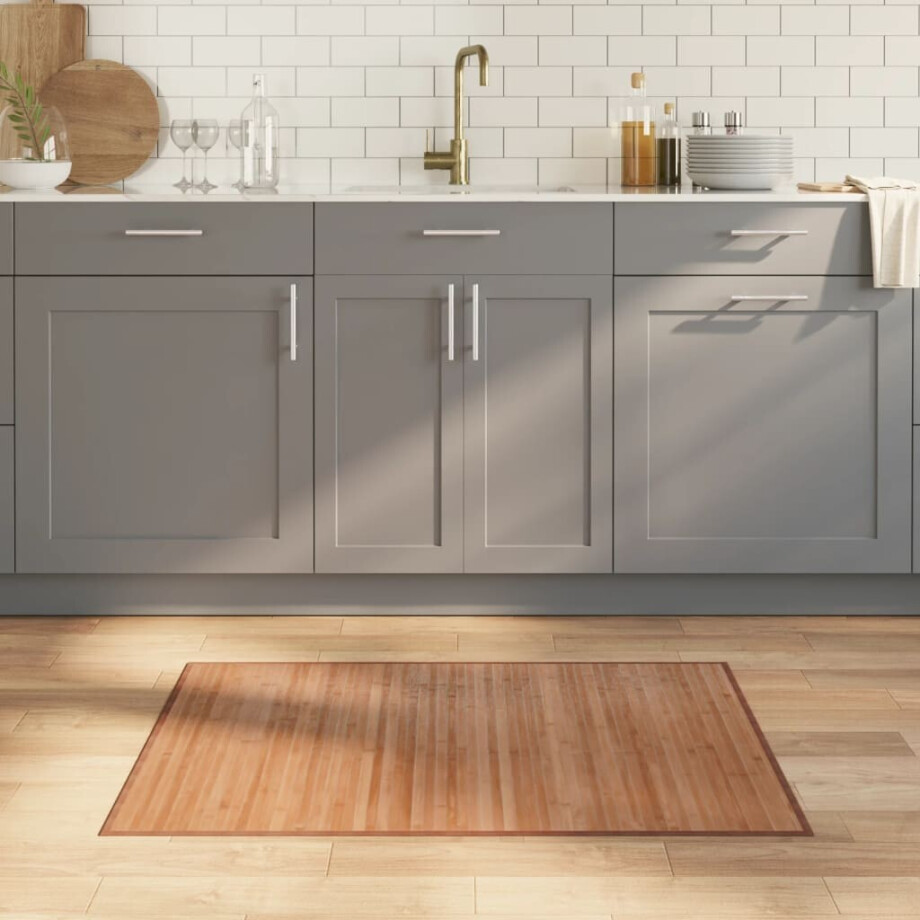 vidaXL Vloerkleed rechthoekig 70x100 cm bamboe naturel afbeelding 1