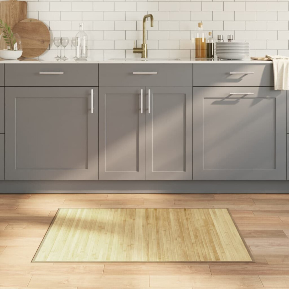 vidaXL Vloerkleed rechthoekig 70x100 cm bamboe lichtnaturel afbeelding 1