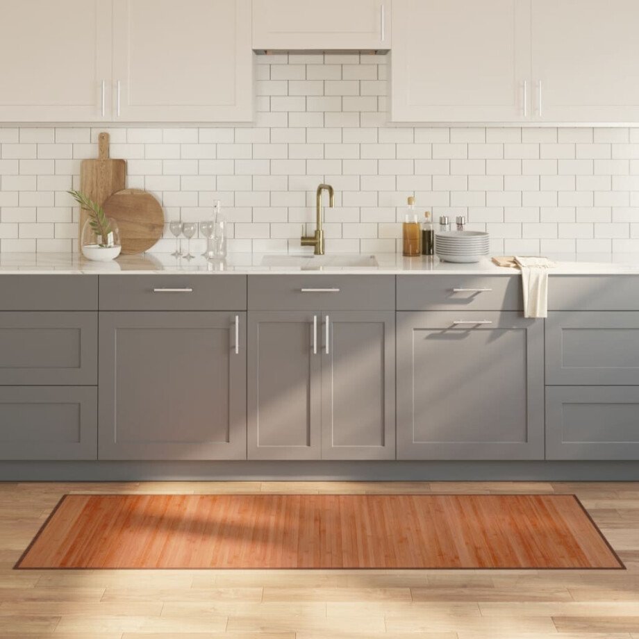 vidaXL Vloerkleed rechthoekig 70x200 cm bamboe bruin afbeelding 1