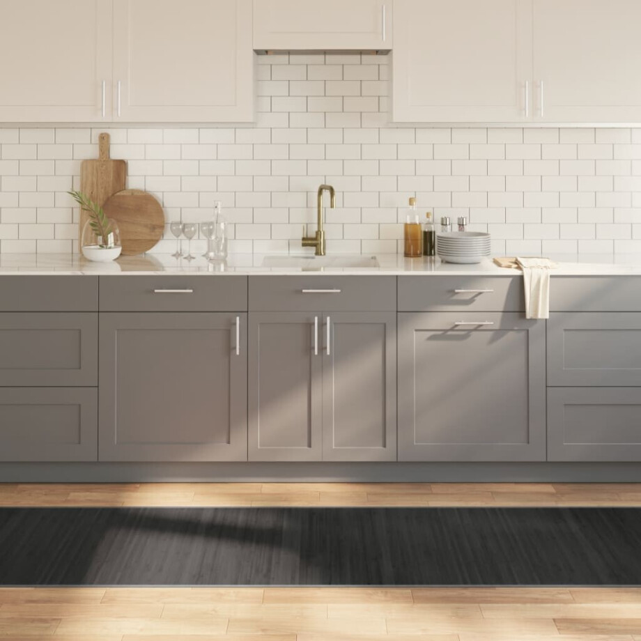 vidaXL Vloerkleed rechthoekig 70x300 cm bamboe grijs afbeelding 1