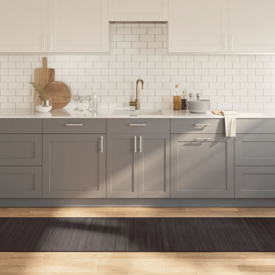 vidaXL Vloerkleed rechthoekig 70x1000 cm bamboe donkerbruin afbeelding 1