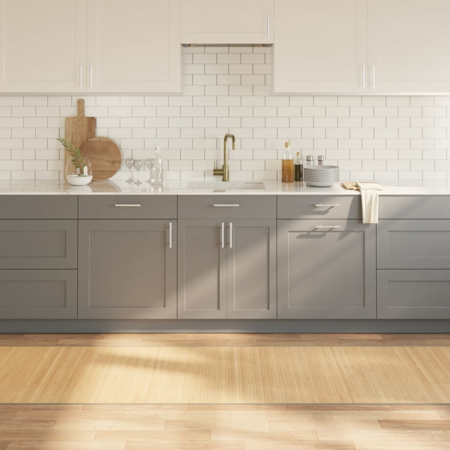 vidaXL Vloerkleed rechthoekig 80x1000 cm bamboe lichtnaturel afbeelding 1