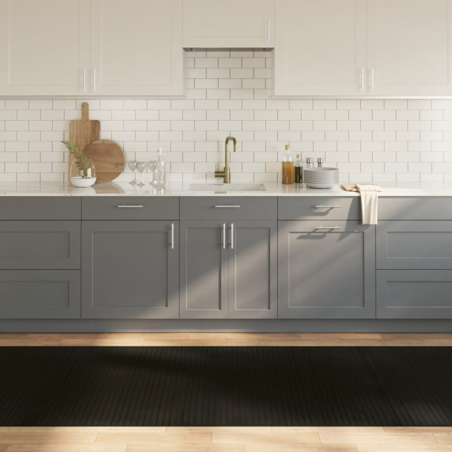 vidaXL Vloerkleed rechthoekig 100x300 cm bamboe zwart afbeelding 1