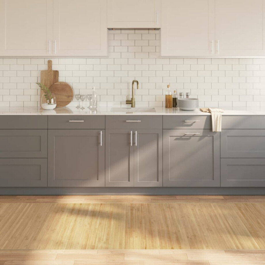 vidaXL Vloerkleed rechthoekig 100x1000 cm bamboe lichtnaturel afbeelding 1