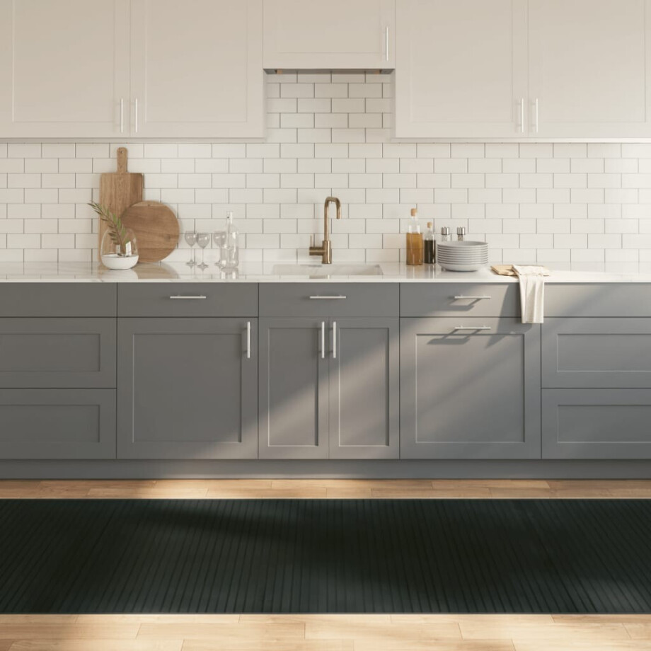 vidaXL Vloerkleed rechthoekig 100x1000 cm bamboe grijs afbeelding 1