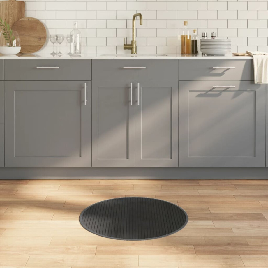 vidaXL Vloerkleed rond 60 cm bamboe grijs afbeelding 1