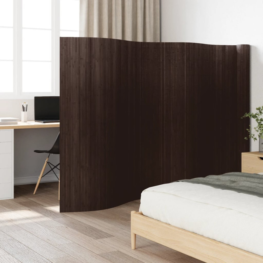 vidaXL Kamerscherm 165x800 cm bamboe donkerbruin afbeelding 1