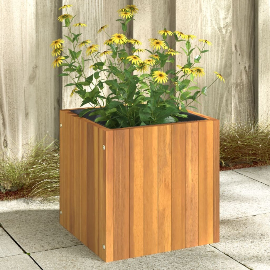 vidaXL Plantenbak 35x35x35 cm massief acaciahout afbeelding 1