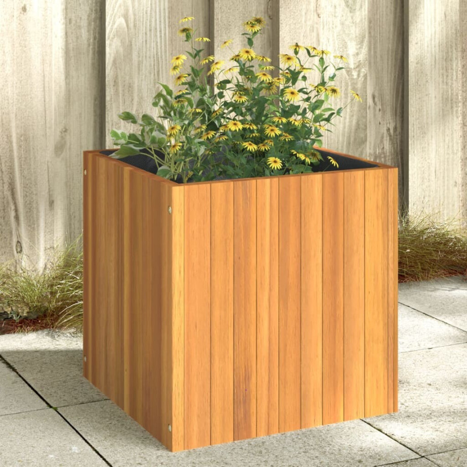 vidaXL Plantenbak 45x45x45 cm massief acaciahout afbeelding 1