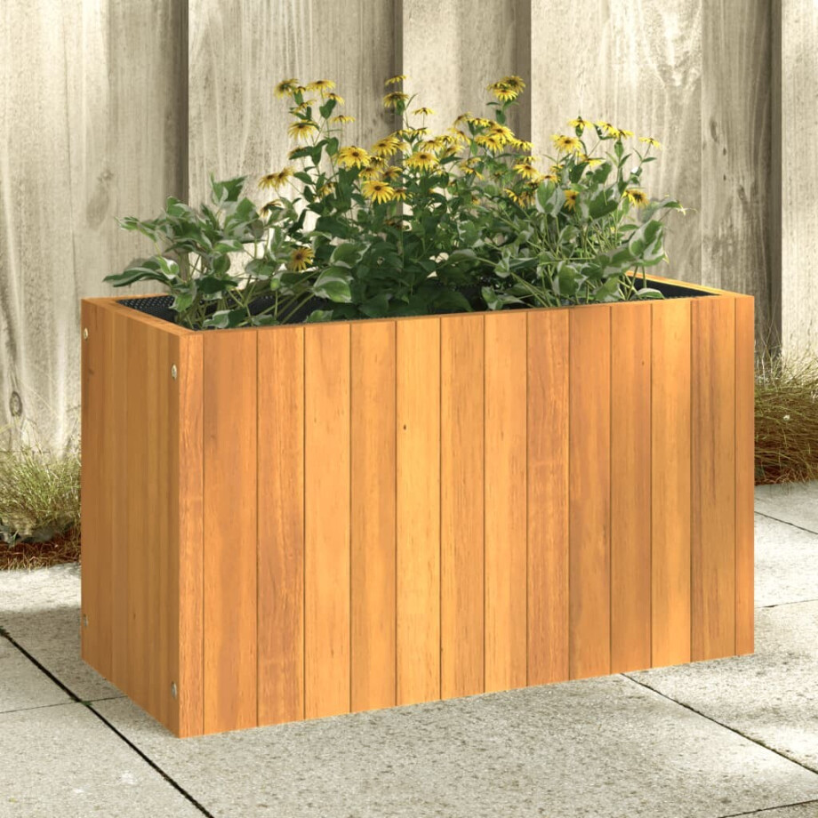 vidaXL Plantenbak 59x27,5x35 cm massief acaciahout afbeelding 1