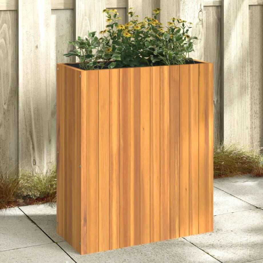 vidaXL Plantenbak 59x27,5x70 cm massief acaciahout afbeelding 1