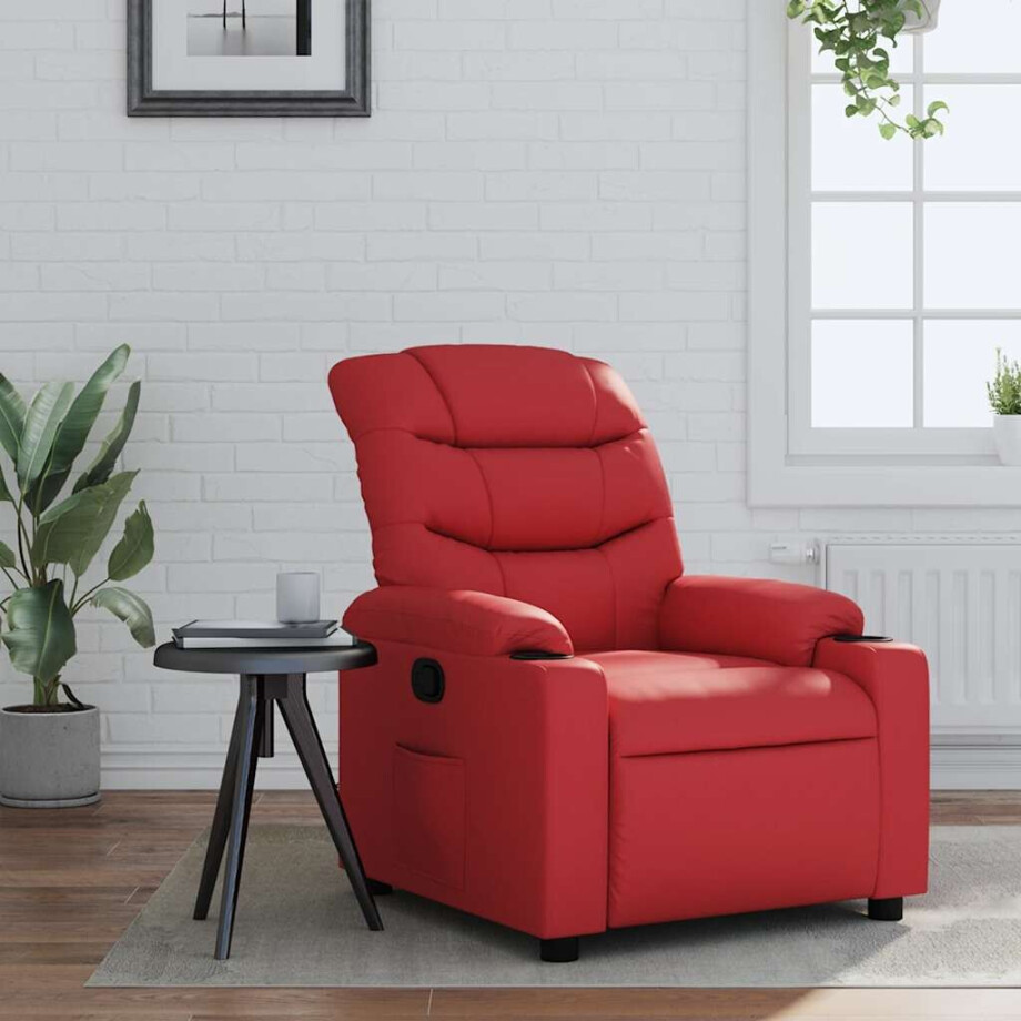 vidaXL Fauteuil verstelbaar kunstleer rood afbeelding 1