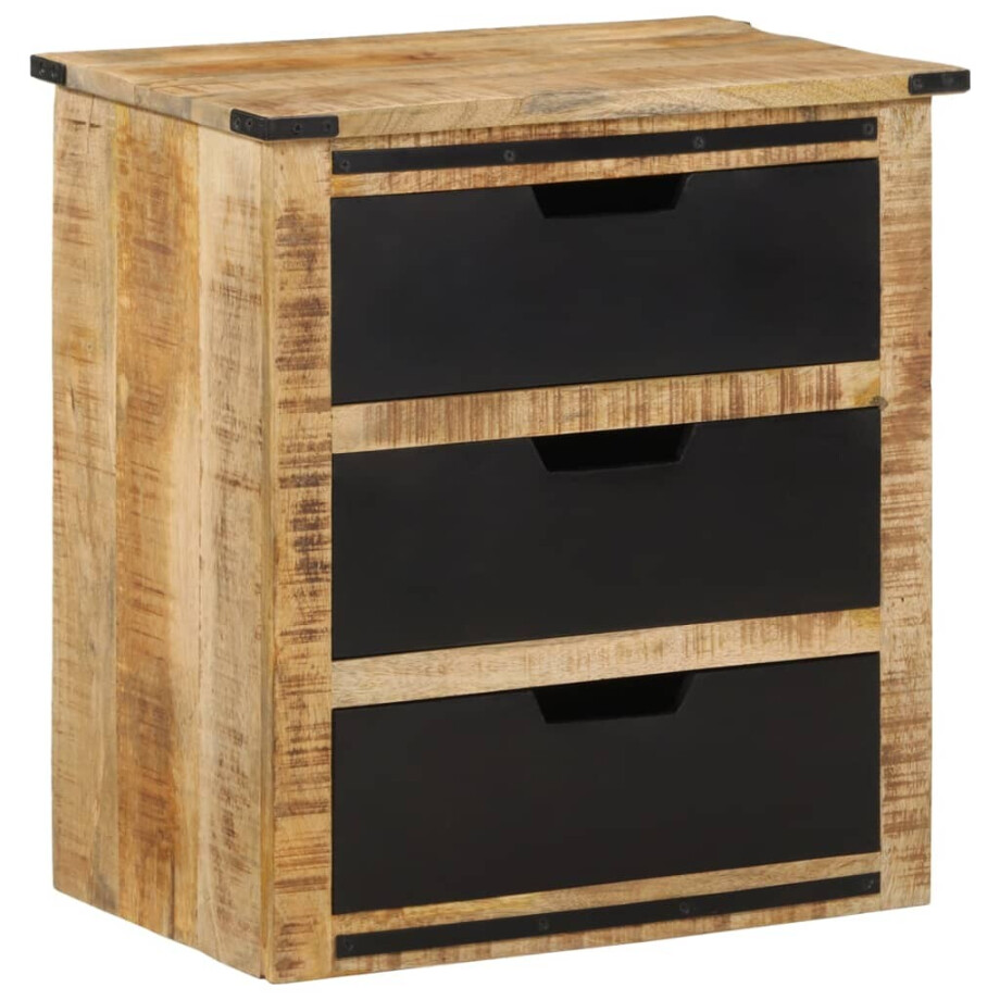 vidaXL Dressoir met 3 lades 55x35x60 cm massief mangohout afbeelding 1