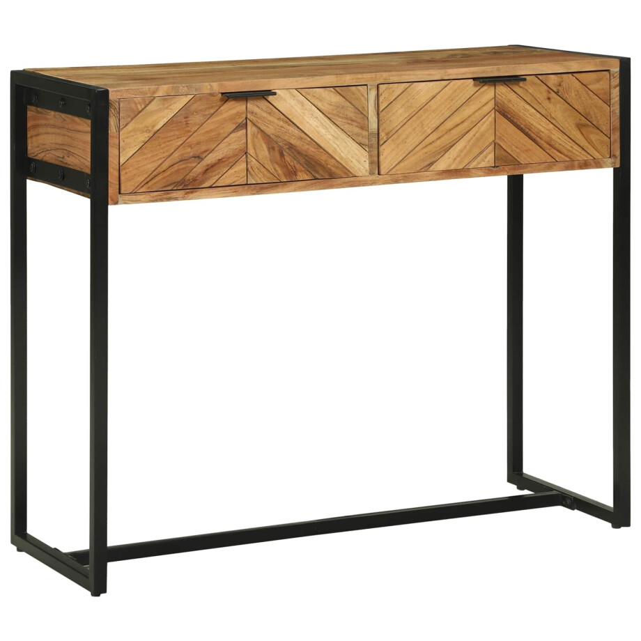 vidaXL Wandtafel met lade Bruin 90 x 35 x 75 cm Massief Acaciahout afbeelding 1