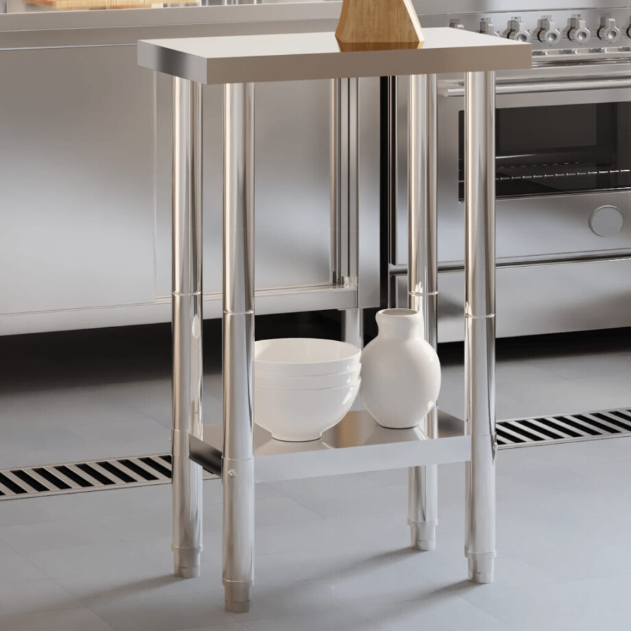 vidaXL Keukenwerktafel 55x55x85 cm roestvrij staal afbeelding 