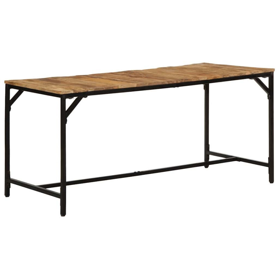 vidaXL Eettafel 160x80x75 cm massief hout ruw mangohout afbeelding 1