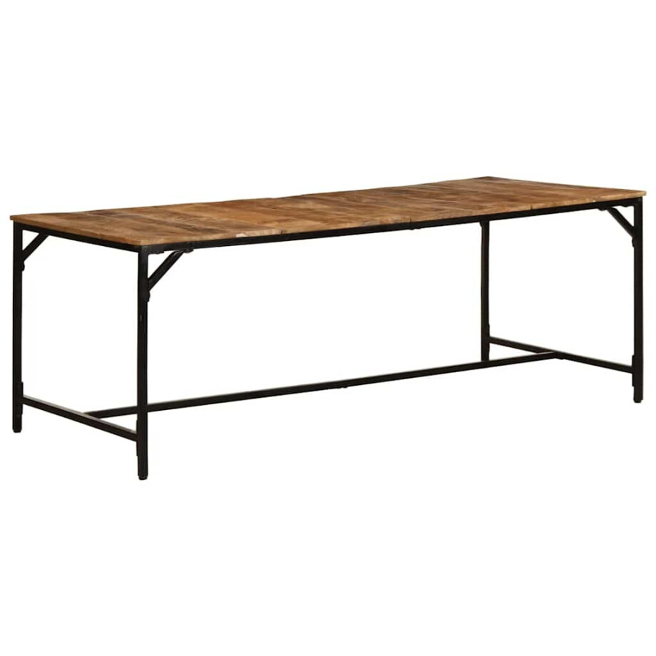 vidaXL Eettafel 200x100x75 cm massief hout ruw mangohout afbeelding 1