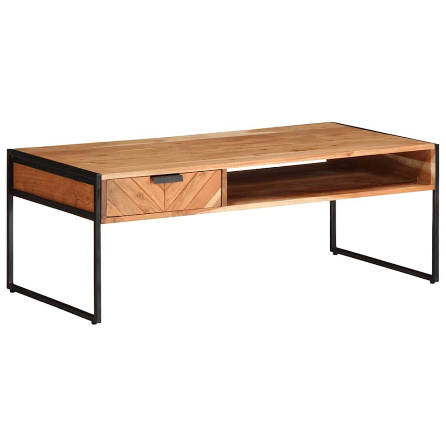 vidaXL Salontafel 110x55x40 cm massief acaciahout afbeelding 1