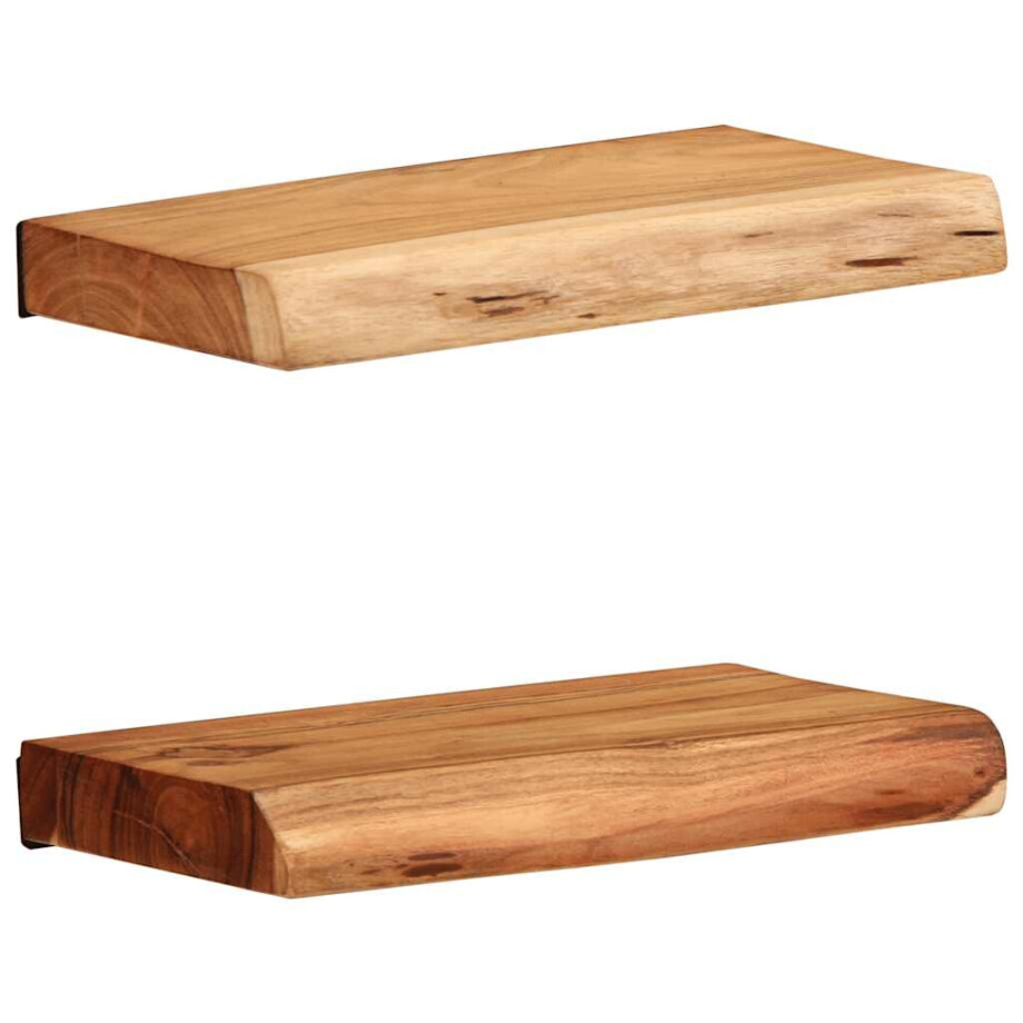 vidaXL Wandschappen 2 st 30x20x3,5 cm massief acaciahout afbeelding 1