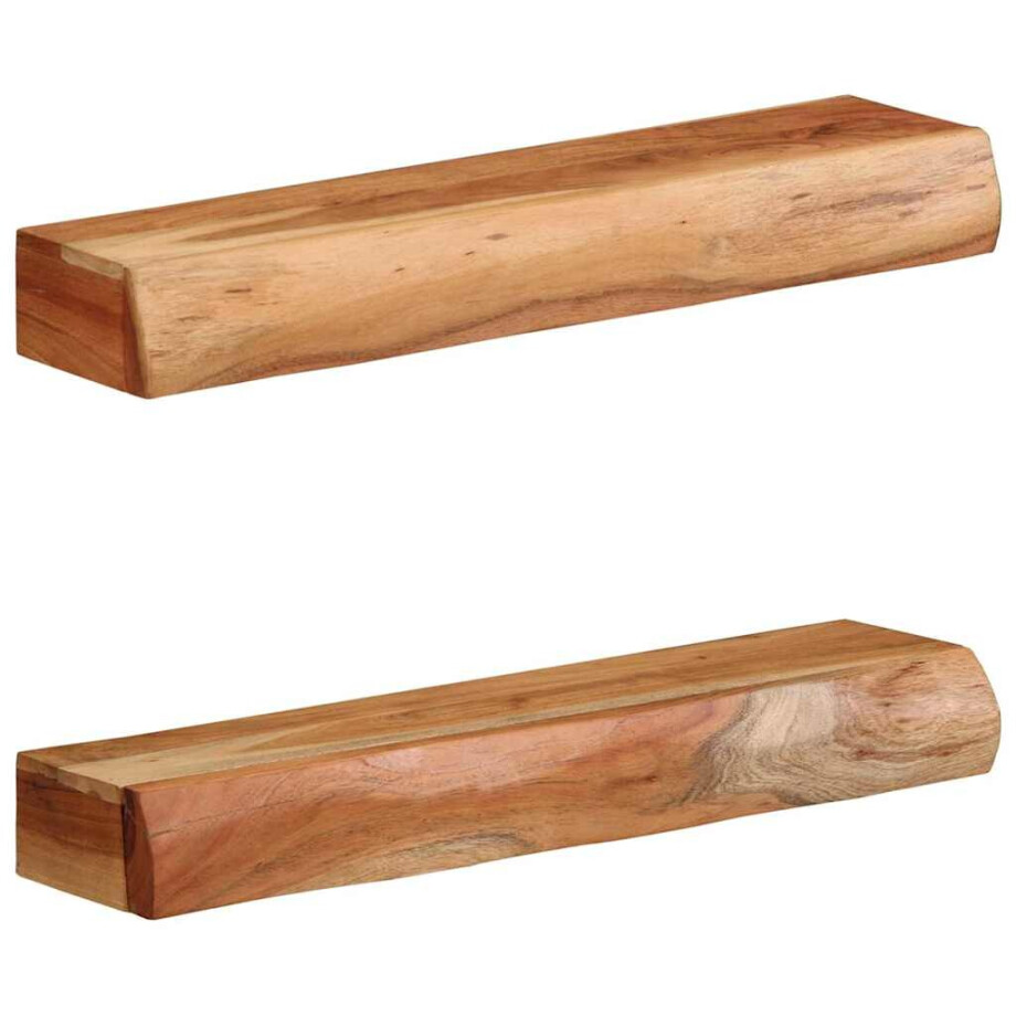 vidaXL Wandschappen 2 st 60x17x8 cm massief acaciahout afbeelding 1