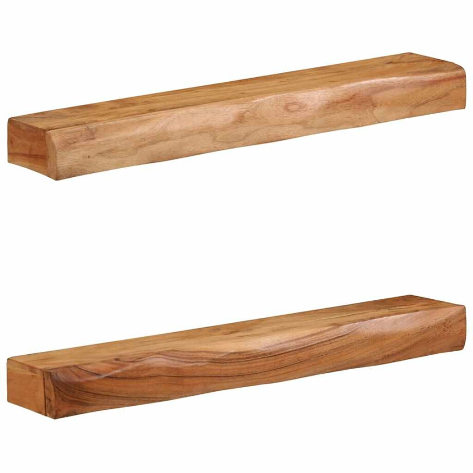 vidaXL Wandschappen 2 st 80x17x8 cm massief acaciahout afbeelding 1