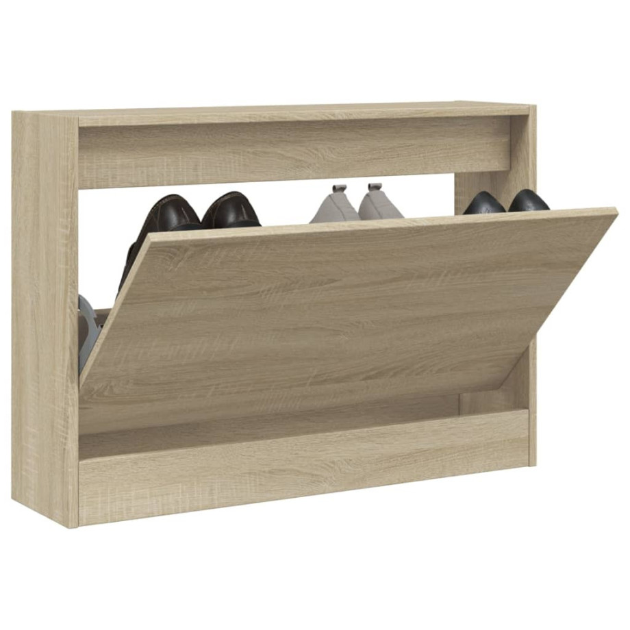 vidaXL Schoenenkast 80x21x57 cm bewerkt hout sonoma eikenkleurig afbeelding 1