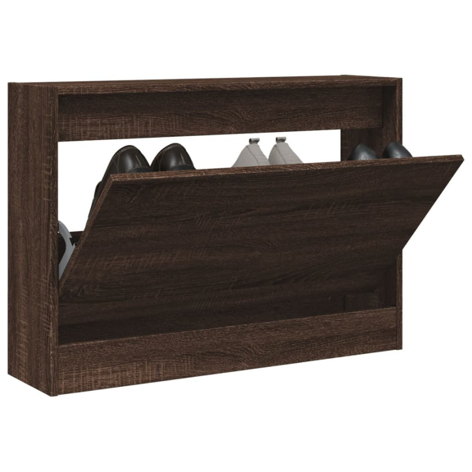 vidaXL Schoenenkast 80x21x57 cm bewerkt hout bruin eikenkleur afbeelding 1