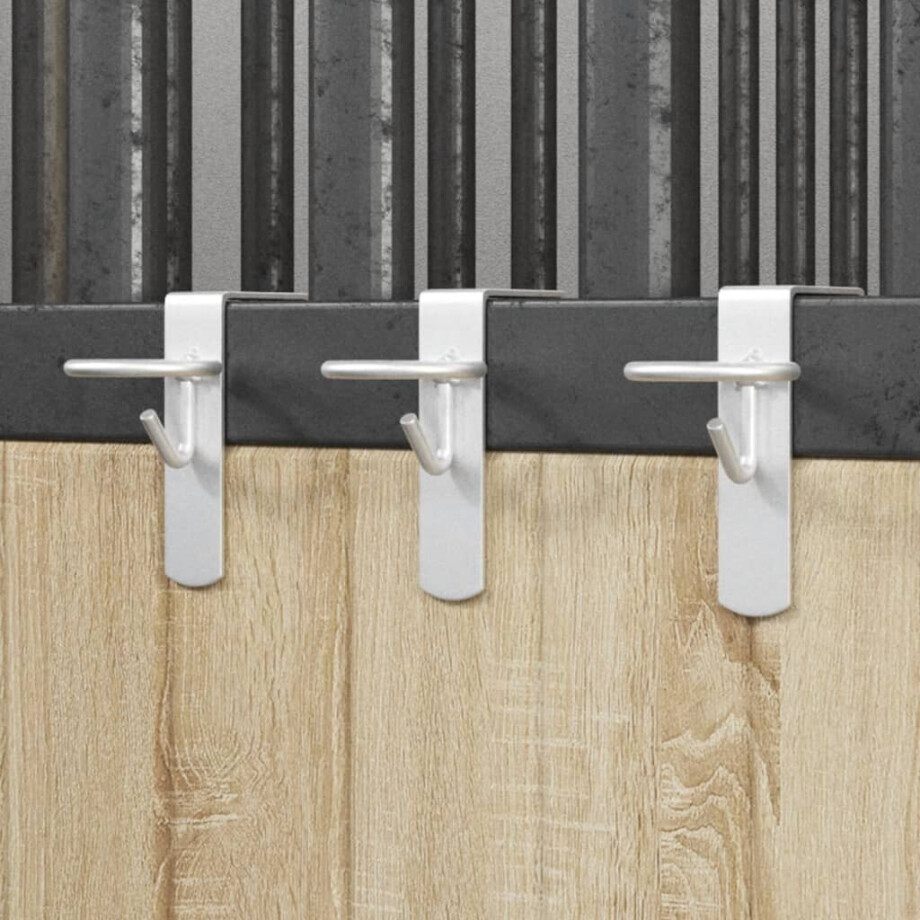 vidaXL Emmerhaken 3 st draagbaar gegalvaniseerd staal zilverkleurig afbeelding 1