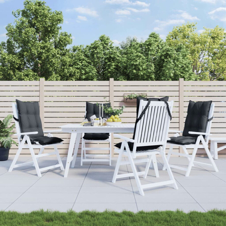 vidaXL Stoelkussens 4 st hoge rug oxford stof antracietkleurig afbeelding 1