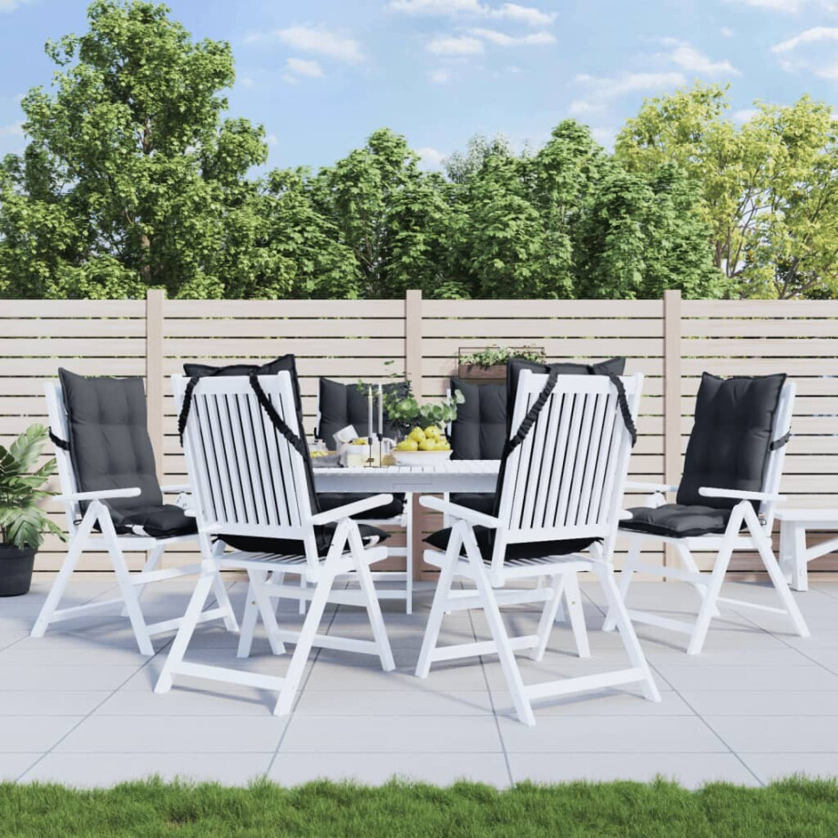 vidaXL Stoelkussens 6 st hoge rug oxford stof antracietkleurig afbeelding 1