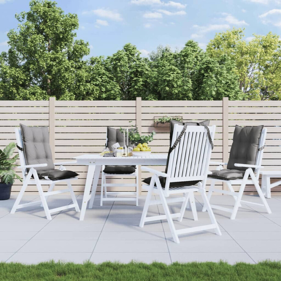 vidaXL Stoelkussens 4 st hoge rug oxford stof grijs afbeelding 1