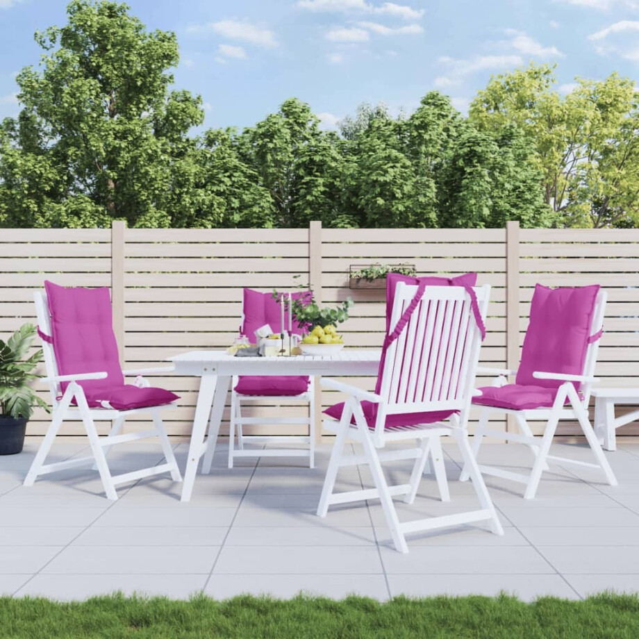 vidaXL Stoelkussens 4 st hoge rug oxford stof roze afbeelding 1