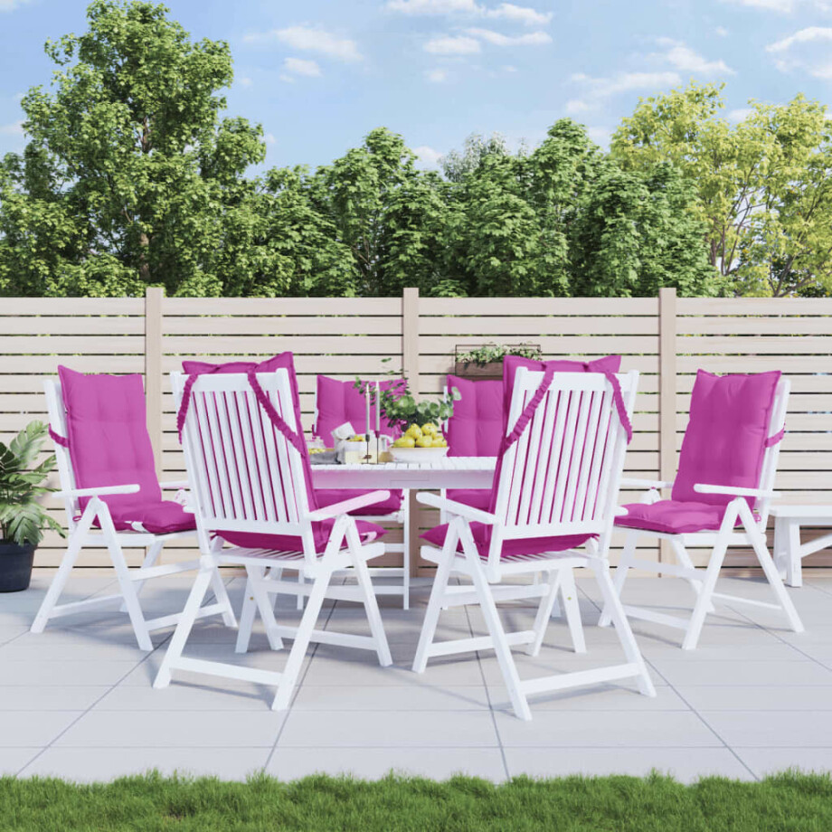vidaXL Stoelkussens 6 st hoge rug oxford stof roze afbeelding 1