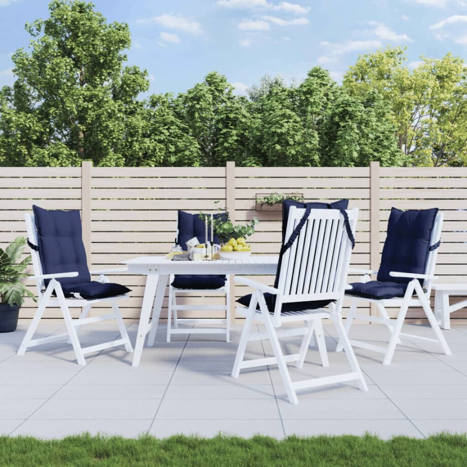 vidaXL Stoelkussens 4 st hoge rug oxford stof marineblauw afbeelding 1