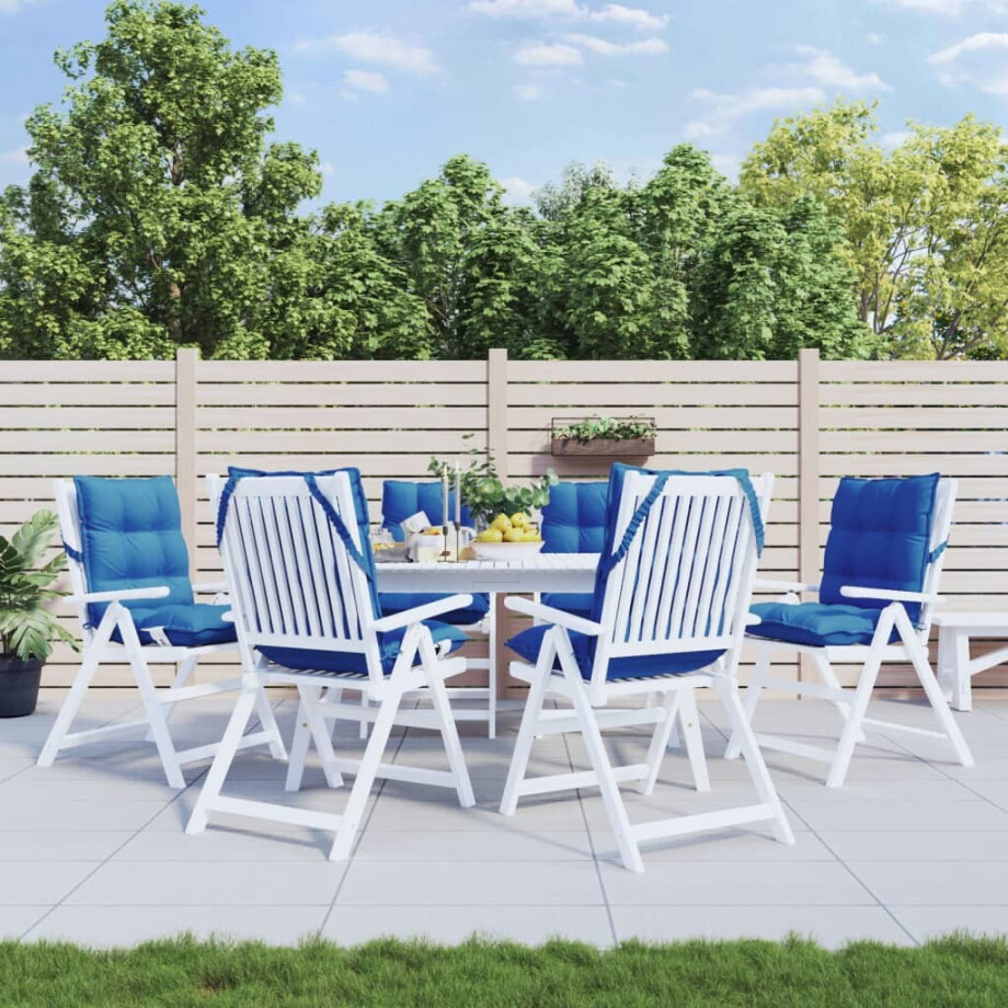 vidaXL Stoelkussens 6 st lage rug oxford stof koningsblauw afbeelding 1