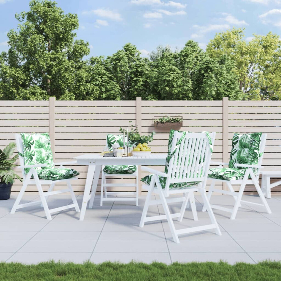 vidaXL Stoelkussens 2 st lage rug bladpatroon oxford stof afbeelding 1